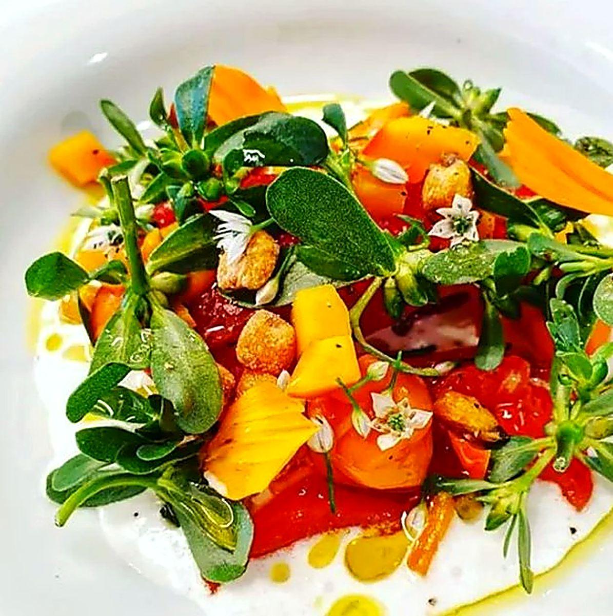 Légumes, pourpier, fleurs
